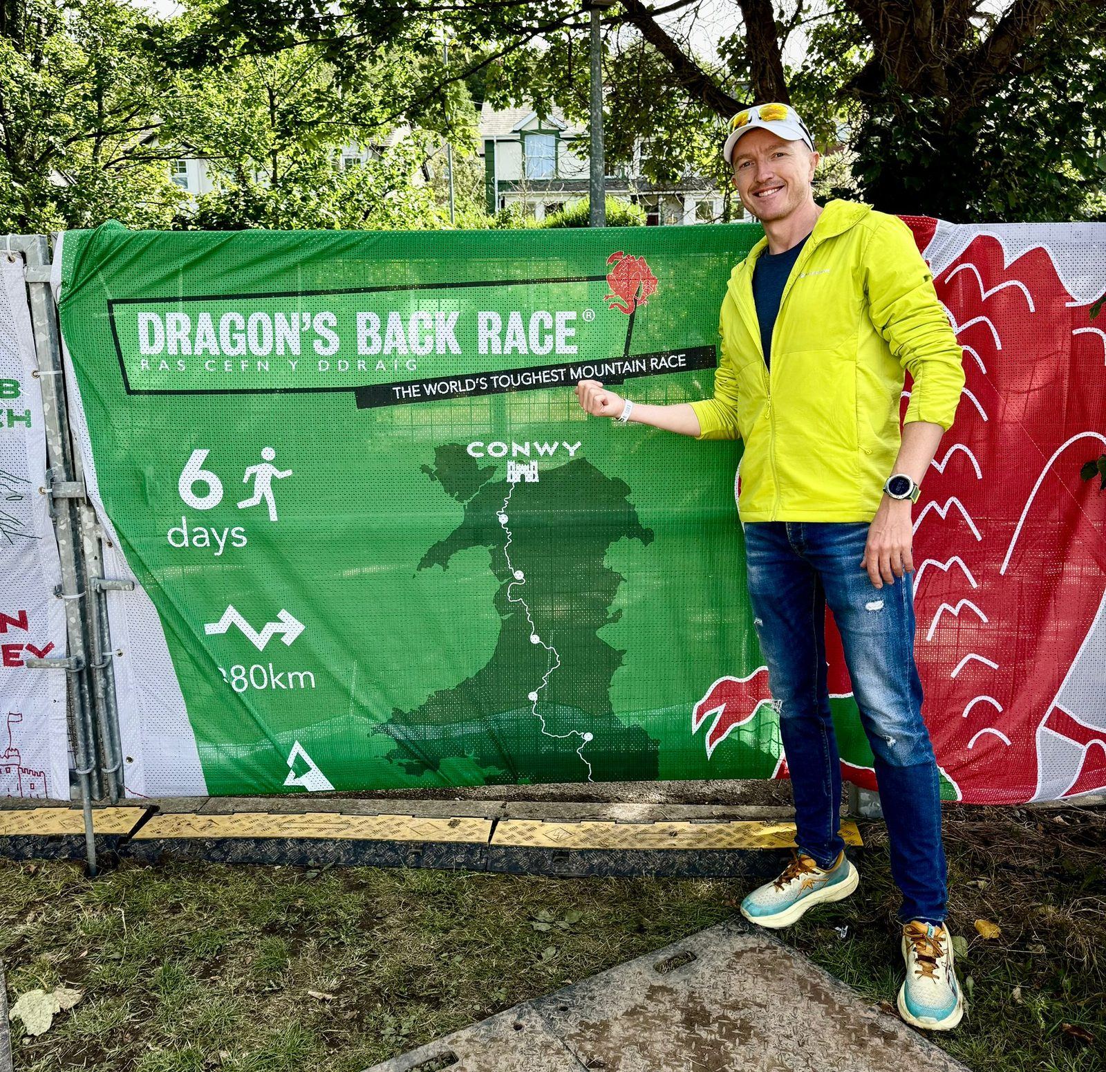 Ross Radford at the Dragon's Back Race finish in Cardiff